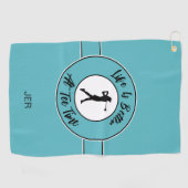 T-shirt Time Golfer Humor Sport Monogram Blauwgroe Golfhanddoek (Horizontaal)