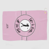 T-shirt Time Golfer Humor Sport Monogram roze zwar Golfhanddoek (Horizontaal)