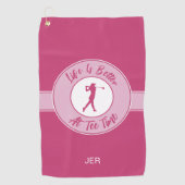 T-shirt Time Golfer Humor Sportmonogram Roze voor  Golfhanddoek (Voorkant)