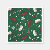 T-shirt Time Green Golf Pattern Napkins Servetten (Voorkant)