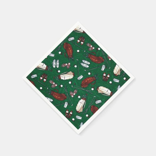 T-shirt Time Green Golf Pattern Napkins Servetten (Hoek)