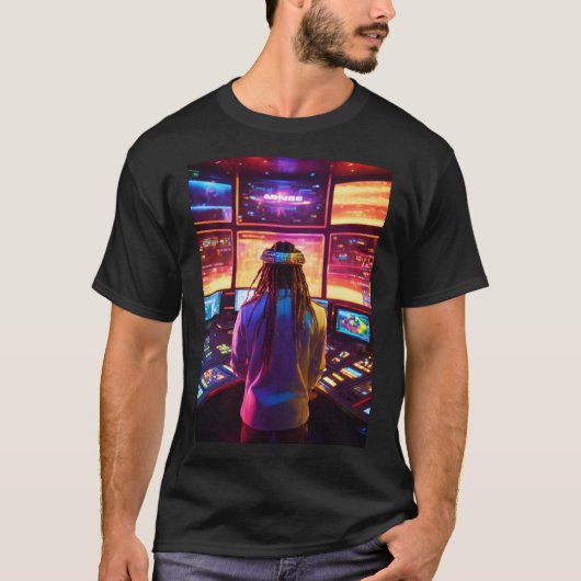 **T-shirt titel:** "Soundwave Symphony" T-shirt (Voorkant)