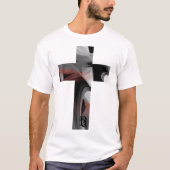 T-Shirt Trend Abstract Zwart Wit Poederig (Voorkant)