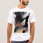 T-Shirt Trend Abstract Zwart Wit Poederig (Voorkant)