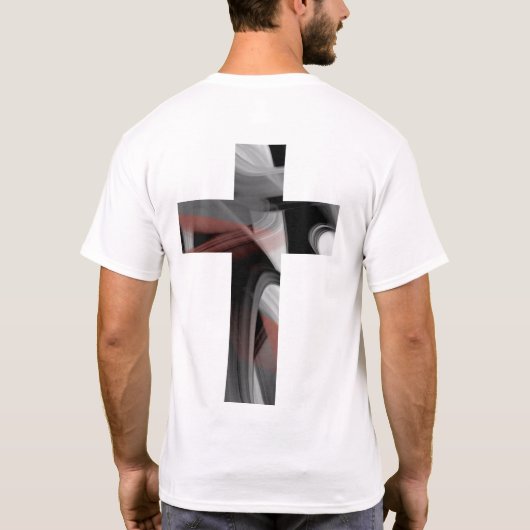 T-Shirt Trend Abstract Zwart Wit Poederig (Achterkant)