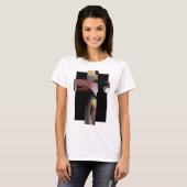 T-Shirt Trend Abstract Zwart Wit Poederig (Voorkant volledig)