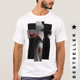 T-Shirt Trend Abstract Zwart Wit Poederig