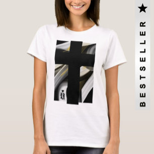 T-Shirt Trend Abstracte Kunst Zwart Wit Goud