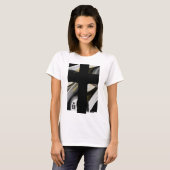 T-Shirt Trend Abstracte Kunst Zwart Wit Goud (Voorkant volledig)