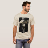 T-Shirt Trend Abstracte Kunst Zwart Wit Goud (Voorkant volledig)