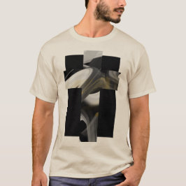 T-Shirt Trend Abstracte Kunst Zwart Wit Goud