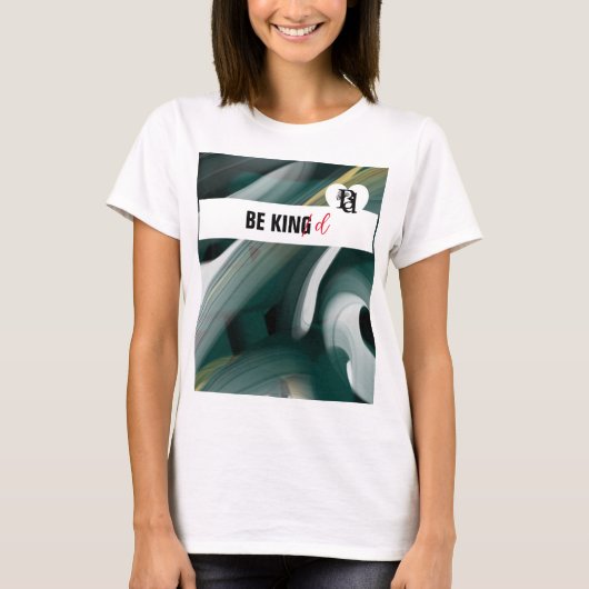 T-Shirt Trend Abstracte Kunst Zwart Wit Groen (Voorkant)