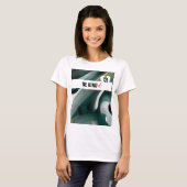 T-Shirt Trend Abstracte Kunst Zwart Wit Groen (Voorkant volledig)