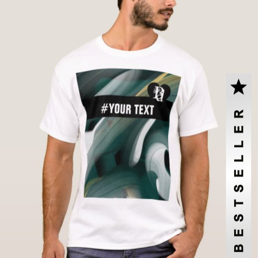 T-Shirt Trend Abstracte Kunst Zwart Wit Groen