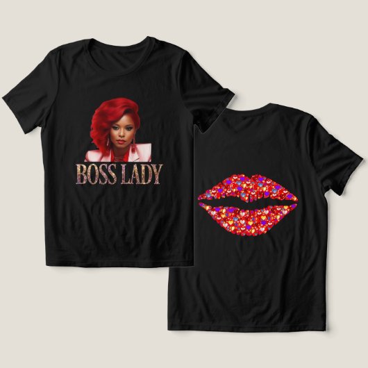 T-Shirt Tri-Blend Shirt voor de Baas Dame (Ontwerp Voorkant & Achterkant)