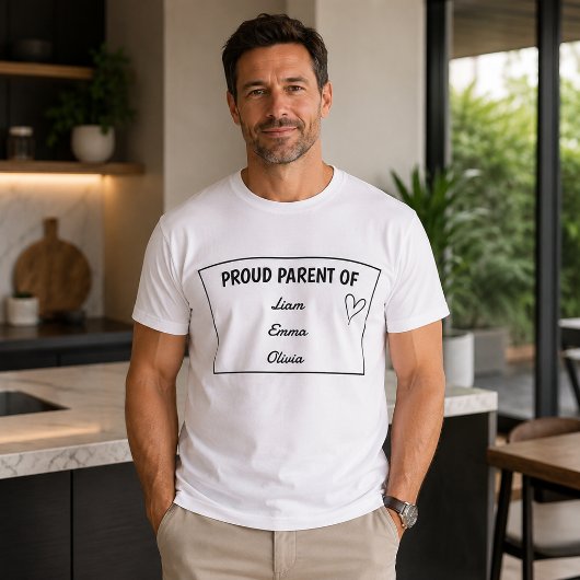 T-Shirt 'Trotse Ouder Van' Met Aangepaste Kinderen