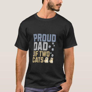 T-shirt 'Trotse papa van twee katten'