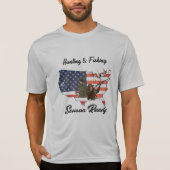 T-Shirt Trucker Hat Button Tape jagen en Vist (Voorkant)