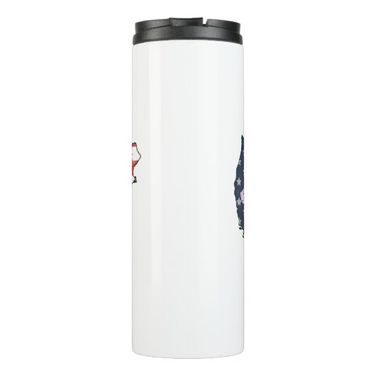 T-Shirt Trucker Hat Button Tape jagen en Vist Thermosbeker (Achterkant)