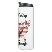 T-Shirt Trucker Hat Button Tape jagen en Vist Thermosbeker (Geroteerd rechts)