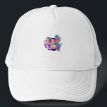 T-Shirt Trucker Pet<br><div class="desc">Bright white girl hat with sticker for girls in bright summer colors</div>