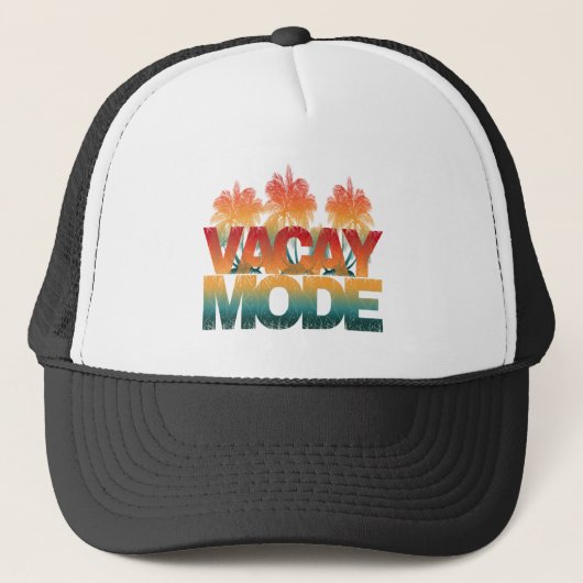 T-shirt truckerhoed in vakantiemode trucker pet (Voorkant)