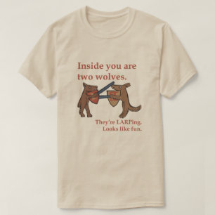 T-Shirt 'Twee Middeleeuwse Wolven'