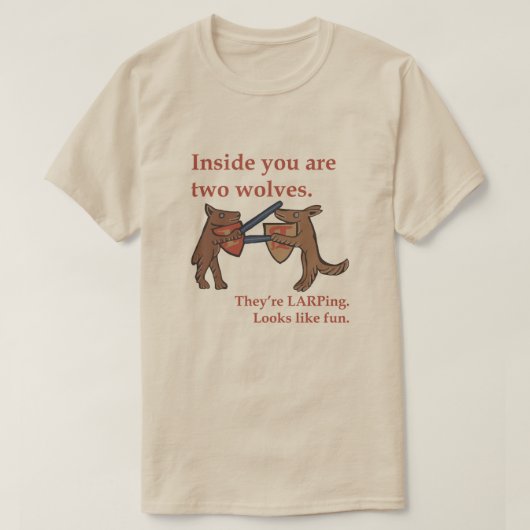 T-Shirt 'Twee Middeleeuwse Wolven' (Design voorkant)