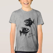 T-shirt Two scary fish, tattoo style, personalized (Voorkant)
