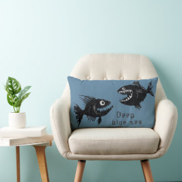 T-shirt Two scary fish, tattoo style, personalized Kussen