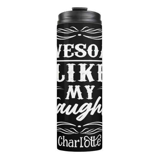 T-shirt Typografie Zwart Shirt, Grappige tekst Vad Thermosbeker (Voorkant)