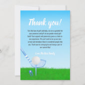 T-shirt Up Blue Golf Gender onthullen Baby Dank je Bedankkaart (Voorkant)