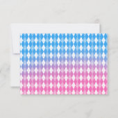 T-shirt Up Blue of Pink Golf Gender onthulling Bab Bedankkaart (Achterkant)