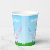 T-shirt Up Blue of Pink Golf Gender onthulling Bab Papieren Bekers (Rechts)