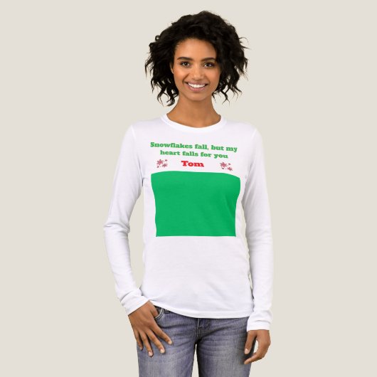 T-Shirt -Upload Photo & Personalize Long Sleeve  (Voorkant)