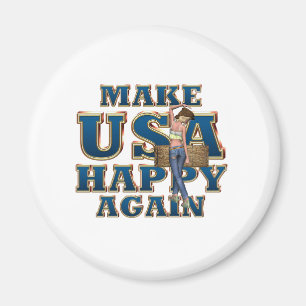 T-SHIRT USA Happy Magnets Magneet