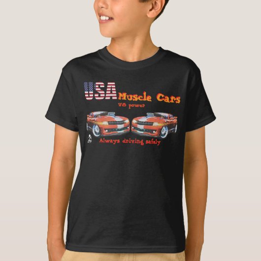 T-shirt USA spierauto's (Voorkant)