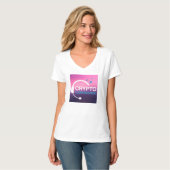 T-shirt V-nek voor vrouwen Crypto Confidentis Podc (Voorkant volledig)