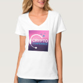 T-shirt V-nek voor vrouwen Crypto Confidentis Podc (Voorkant)