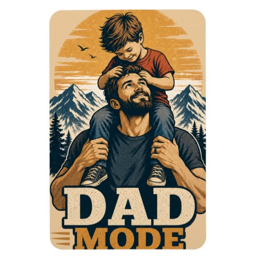 T-shirt Vaderdag met Vader Modus Magneet (Verticaal)