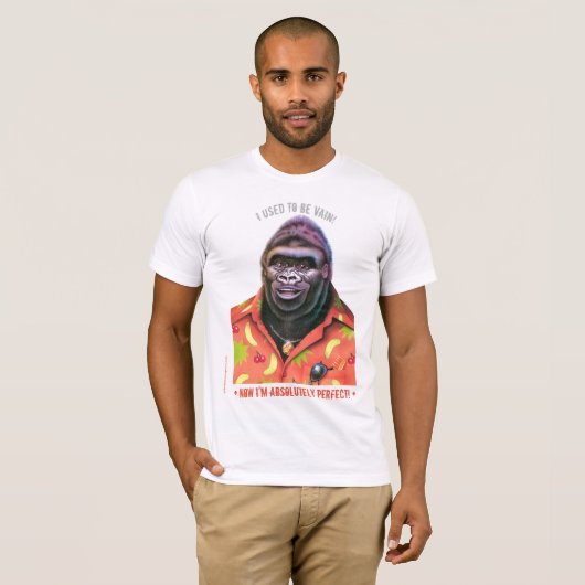 T shirt Vain Gorilla ontwerp. (Voorkant volledig)