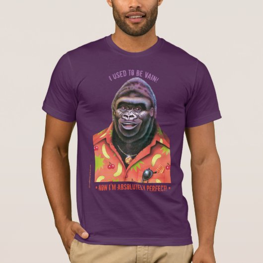 T shirt Vain Gorilla ontwerp. (Voorkant)