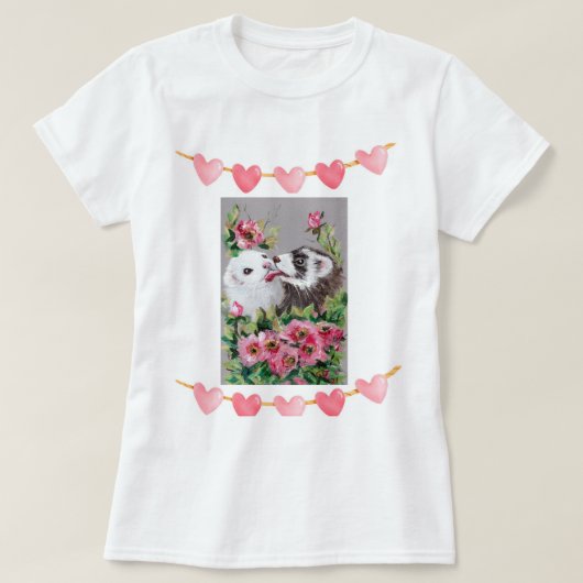 T-shirt valentijn van fretten (Design voorkant)