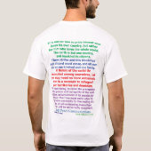 T-shirt van Bahá'u'lláh over de vrede van één mens (Achterkant)