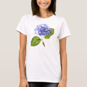 T-shirt van blauwe hydrangea (Voorkant)