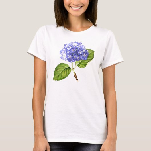 T-shirt van blauwe hydrangea (Voorkant)