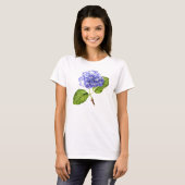 T-shirt van blauwe hydrangea (Voorkant volledig)