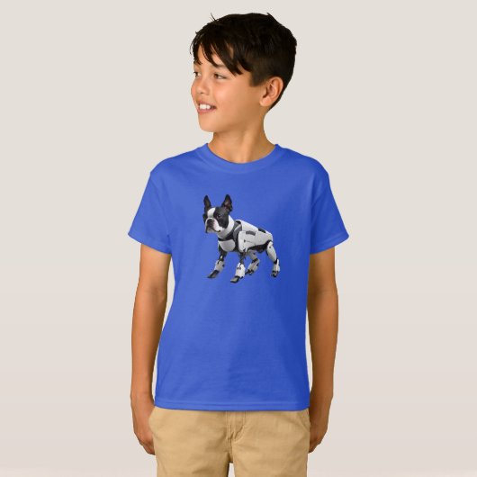 T-shirt van Boston Terrier Robot Kind (Voorkant volledig)