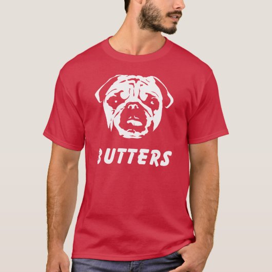 T-shirt van Butters de Pug (Voorkant)