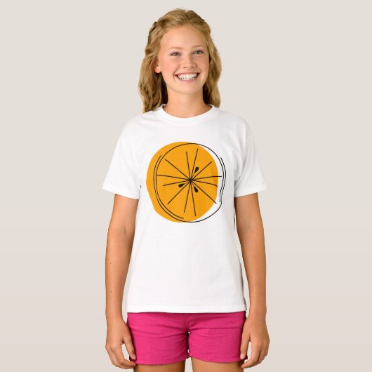 T-shirt van Citrus Oranje meisjes (Voorkant volledig)